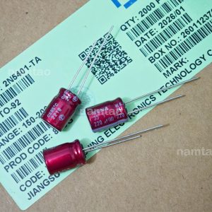 Tụ điên 35v 220uF RA3  hãng ELNA có phân cực 8x12mm chuyên dùng cho audio