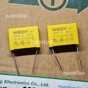 Tụ Weidy x2 310V 105J 1uF tụ lọc nguồn x2 chân 27mm