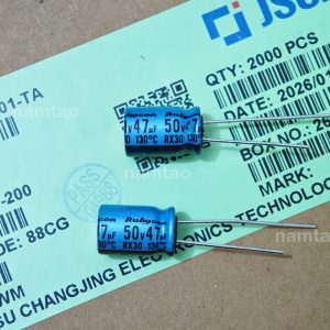 Tụ điện 50v 47uF Nichicon RX30 8x12mm